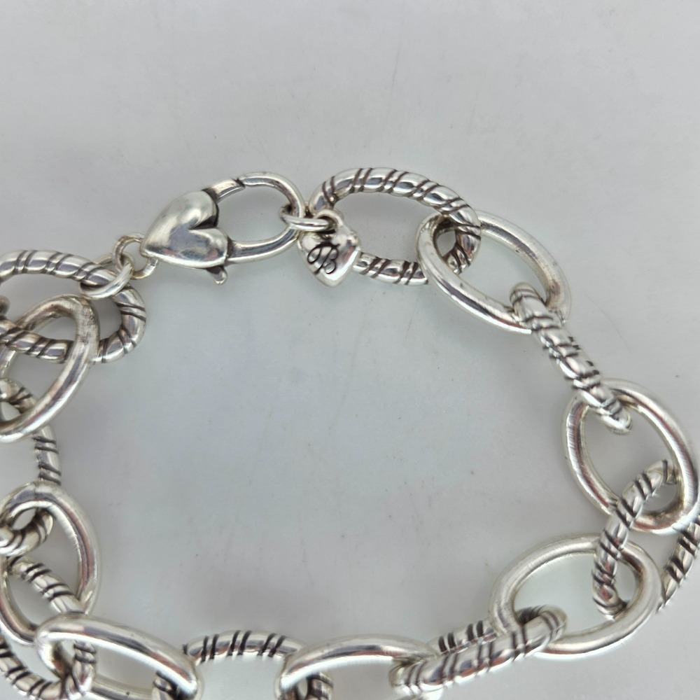 BRIGHTON "Power of Pink" Bracelet Breast Cancer Charm Red & Pink Silver Plate 8" - Picture 6 of 8